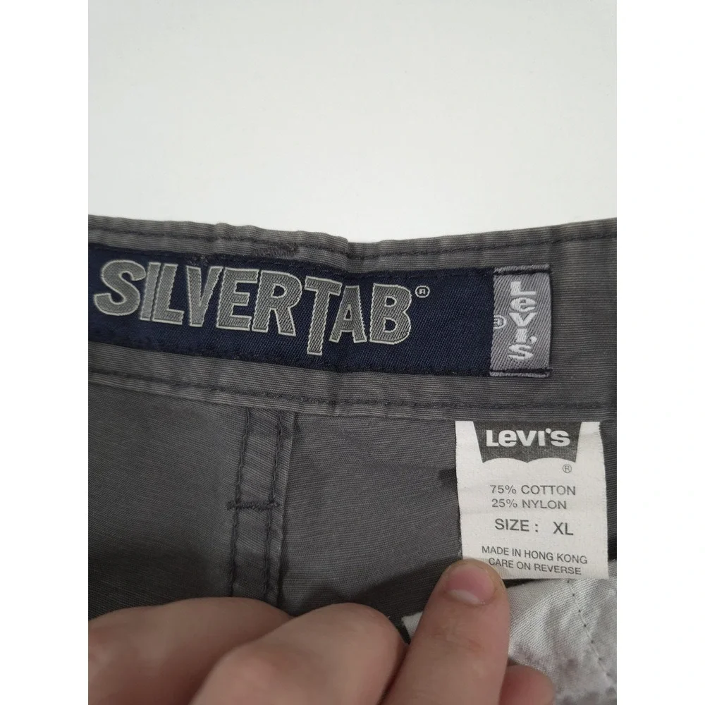 VTG Levis SilverTab Cargo Shorts Youth XL Gray Nylon 12